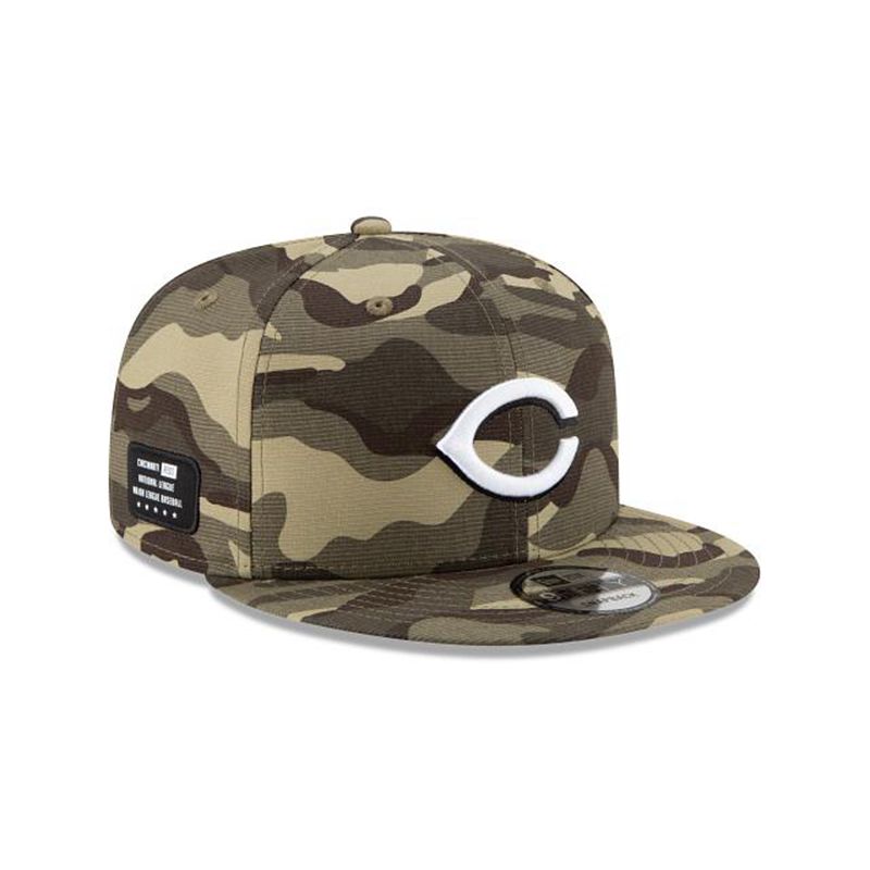 MLB Cincinnati Reds Armed Forces Weekend 9Fifty Snapback (JNW7352) - Green New Era Caps